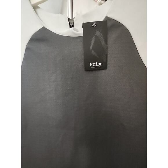 Krisa Women's Cropped Long Sleeves Blouse Pullover Back Zip Size XS NWT A108 - Picture 2 of 7
